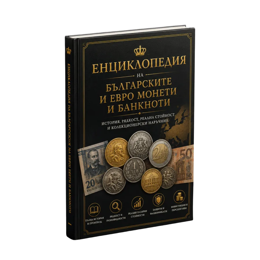 Енциклопедия на българските и евро монети и банкноти — корица